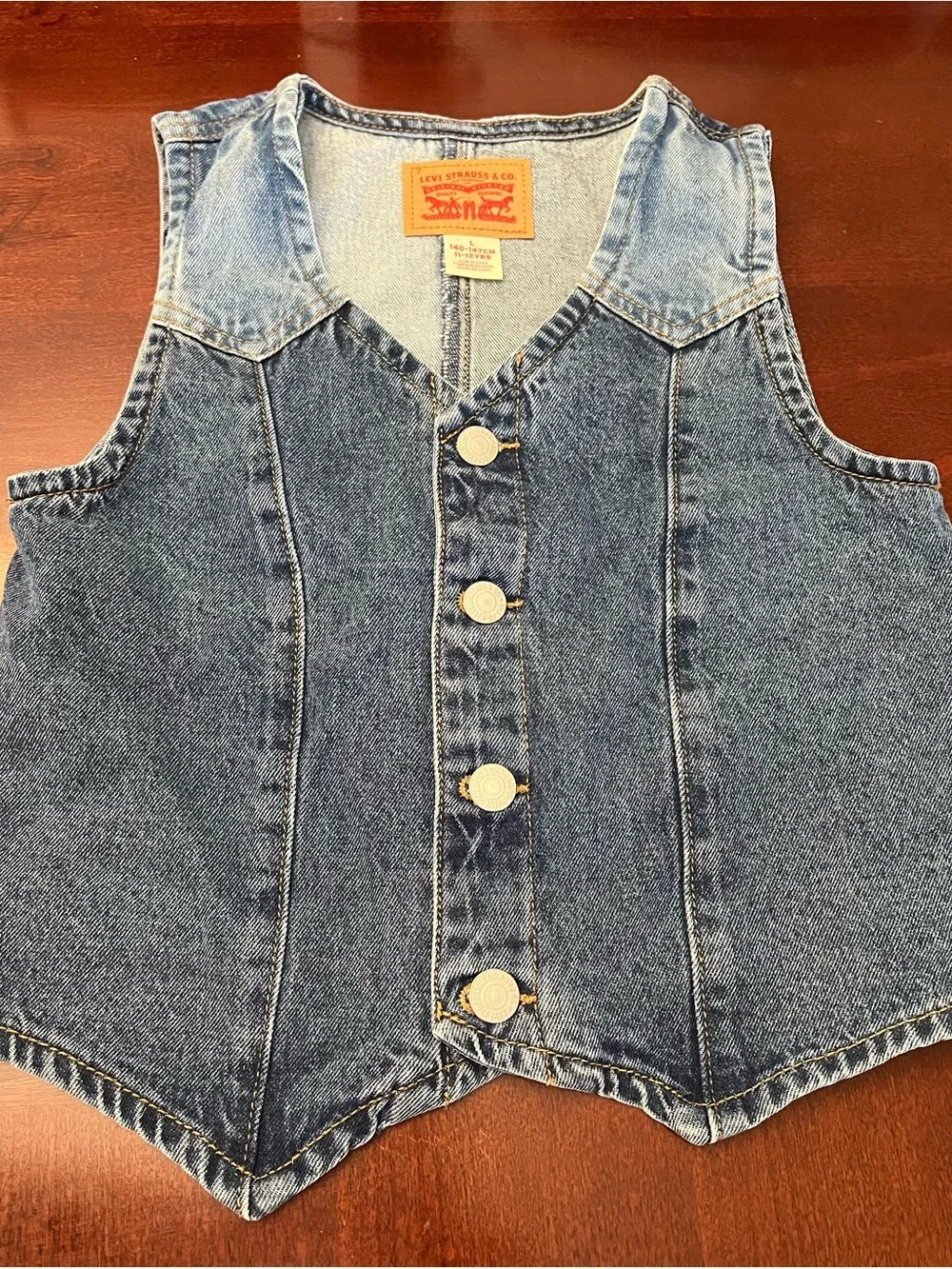 Levi's Girls Denim Vest in Blue Wash